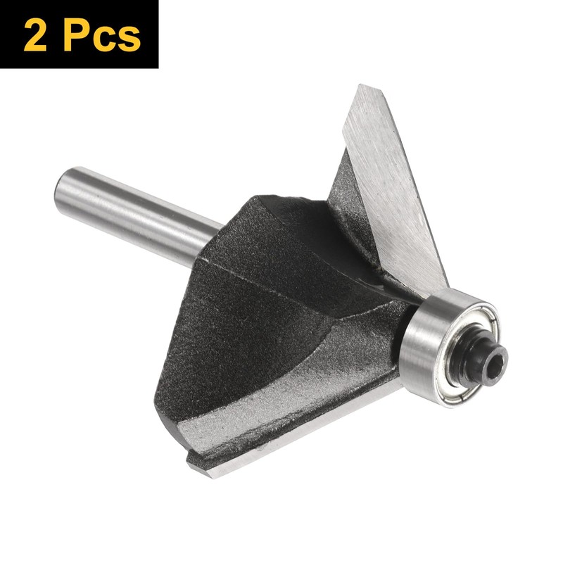 sourcing map 2pcs 45 Degree Chamfer Router Bit 1/4 Inch