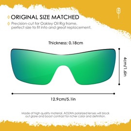AOZAN ANSI Z87.1 Replacement Lenses For Oakley Oil Rig Sunglasses - Jade Green