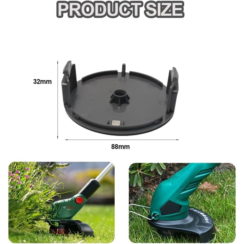 Pack of 4 grass trimmer thread spool, 1 trimmer cover,