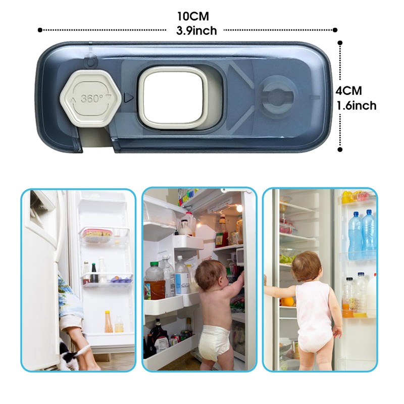 Fridge Locks with Self Adhesive, Refrigerator Latch for Kids, Toddlers