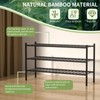 ROMGUAR CRAFT 3-Tier Bamboo Long Shoe Rack, Free Standing Wood