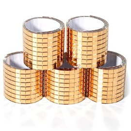 PP OPOUNT 2360 PCS Disco Ball Tiles, 5 x 5 mm Self-Adhesive Disco Tiles, Peel and Stick Mirror Tiles, Mosaic Mirror Tiles for DIY Disco Ball, Photo Frame, Art Collage, Indoor Decor (Luxury Gold)