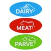 18 Assorted Kosher Labels -6 Blue Dairy, 6 Red Meat,