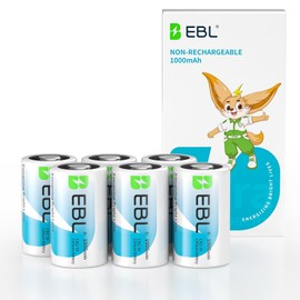 EBL CR2 Battery, 6 Pack CR2 3V Lithium Batteries 1000mAh High Capacity, 10 Years Shelf Life, Long Lasting Power for Rangefinder, Cameras, Security Sensors