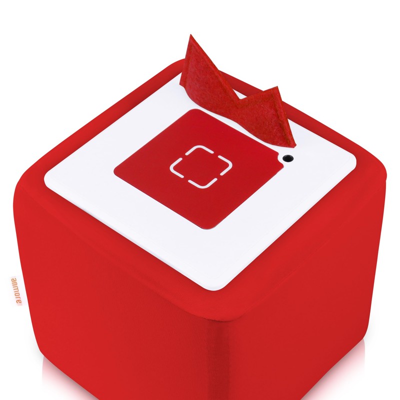 Sleeve for Toniebox, with Cover for Tonie Ears, Stain-Resistant, Red