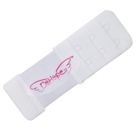 Elastic Adjustable Bra Extender 2 Hook 3 Rows Narrow Bra Band Extension (6pcs White Color (1/2" between hook center))