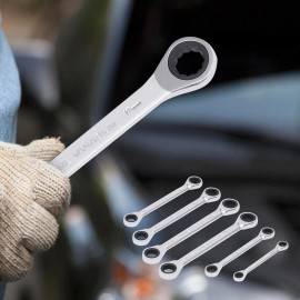 6 PCS Extra Long Ratchet Wrenches Set Wrench Tool Set with Metric 8mm-19mm USA