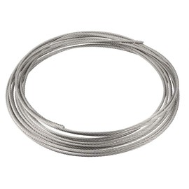 uxcell Stainless Steel Wire Rope Cable 3mm 0.12 inch Dia 24.6ft 7.5m Length 11 Gauge 304 Grade for Hoist Lifting Grinder Pulley Wheel