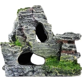 ZGLUZP Artificial Moss Rock Cave Aquarium Decor, Fish Tank Hideout, Mountain Terrain Ornament