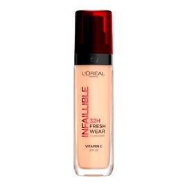 L'Oreal Paris, Base De Maquillaje Líquida De Alta Cobertura, Infallible 32H Freshwear Tono 100, 30Ml