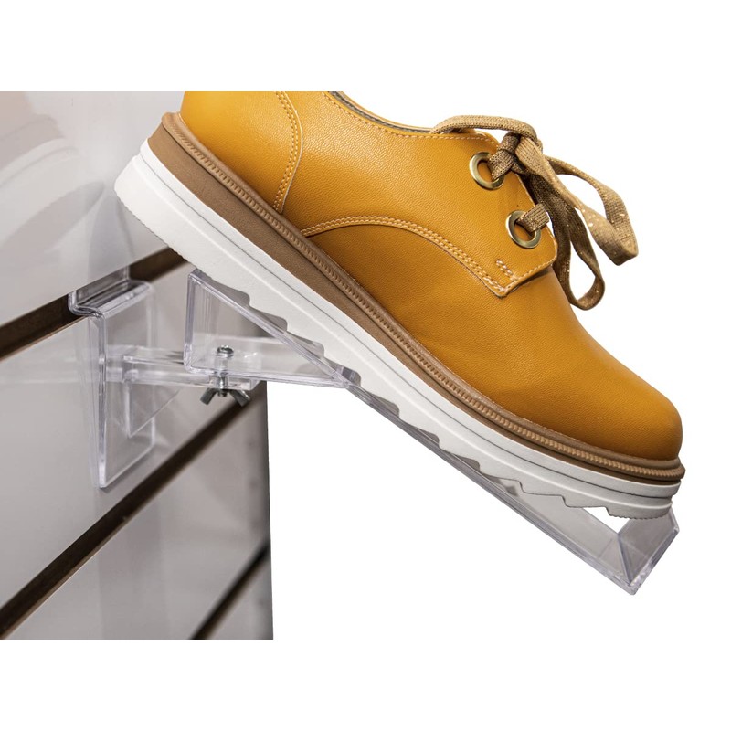 ZAPATERA DE ACRILICO GIRATORIA TRANSPARENTE PARA PANEL RANURADO | 10