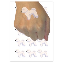 Bichon Frise Dog Solid Temporary Tattoo Water Resistant Fake Body Art Set Collection - 15 2" Tattoos (1 Sheet)
