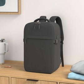 Xkdoai Hand Luggage 40 x 20 x 25 cm for Ryanair, Aeroplane Travel Backpack, Cabin Luggage, Underseat Carry On Travel Bag, Backpack, Cabin Bag, Travel Backpack, black, Rucksack