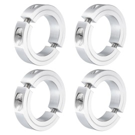 uxcell 4Pcs Double Split Clamp-On Shaft Collar for 1-7/8" Shaft, Two-Piece Clamping Collar 2-7/8" OD, 11/16" Thickness, Aluminum Alloy Set Screw Split Collar Clamp