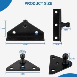 Ojtrtdr 10mm Ball Stud Bracket, Gas strut mounting Brackets,Ball Stud Mounting Brackets for Lift Supports Shocks Spring Prop, Gas strut Mount, Lifting Bracket, Set of 4, Black