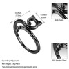 Lovely Cat Ring Black Gun Plated Animal Cat Adjustable Ring