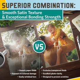 Textured Self Adhesive Laminating Sheets, Smooth Satin Finish, 9 x 11.5 Inches, 4 Mil Thick, 10 Pack, for Letter Size Self Sealing Lamination Sheets 8.5 x 11, Laminating Pouches