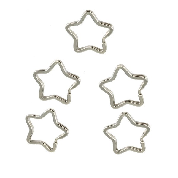 YUETON Pack of 50 Metal Star Shaped Split Ring Key