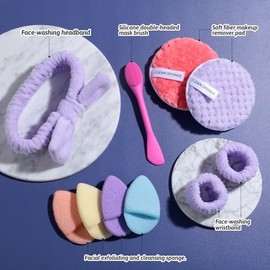JPNK Esponjas Faciales Limpiadoras, Exfoliantes Y Discos Desmaquillantes (Rosa)