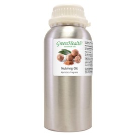 Nutmeg – 16 fl oz (473 ml) Aluminum Bottle w/Plug Cap – 100% Pure Essential Oil – GreenHealth