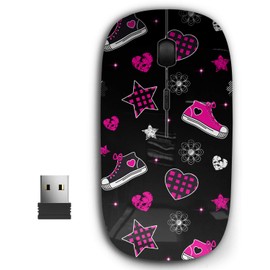 KAWAMOUSE 2.4G Ergonomic Portable USB Wireless Mouse for PC, Laptop, Computer, Notebook with Nano Receiver (Raster Version Emo)