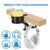 Under Desk Headphones Stand 360 Degrees Rotation Desktop Water Cup