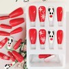 Christmas Press on Nails Medium Coffin Artificial Fake Nails With