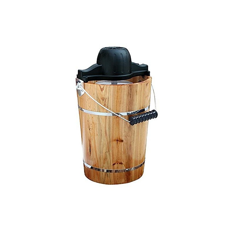AMERIHOME ICM6C 6-Quart Old Fashion Ice Cream Maker,Brown