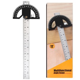 Byffor Protractor, Woodworking Metal Ruler with Block, Magnetic Attachment, Removable Angle Ruler, Speed Marker, High Quality Professional Measuring Tools