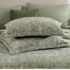 MaiRêve Queen Comforter Set Olive Green, Crinkle Textured Design Bedding