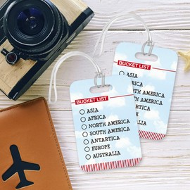 LT198 Travel Bucket List Novelty Funny Unique Designer Gift Glossy Plastic Suitcase Luggage Tag