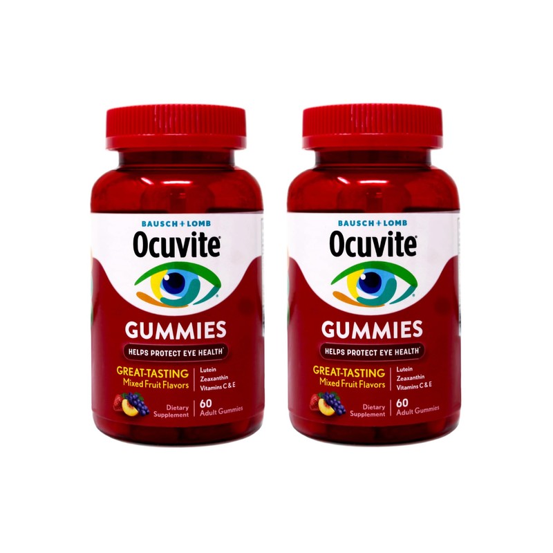 Ocuvite Eye Health Gummies, Mixed Fruit Flavors, 60 Count (Pack