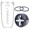 4-Piece Blender Cup and Blade Replacement Parts 32oz Cup and