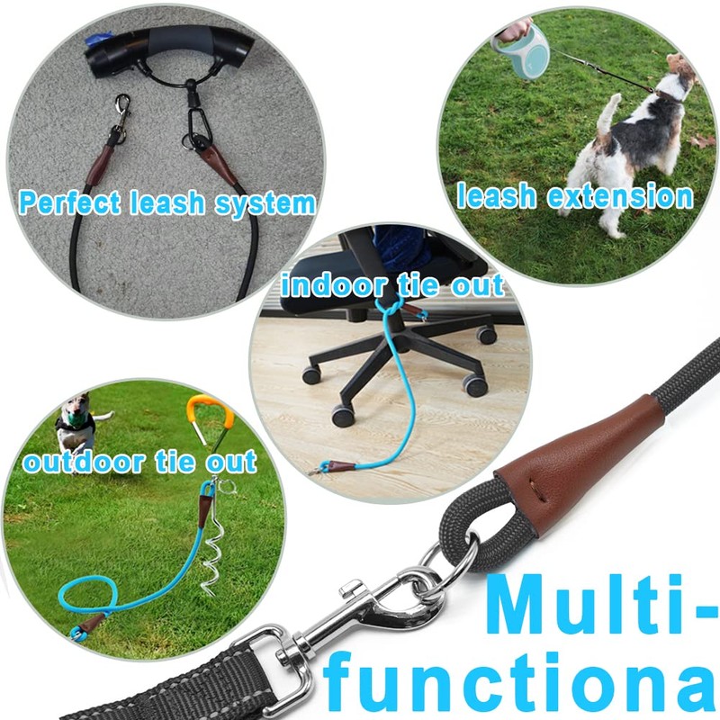 Mycicy No Handle Dog Leash 3 FT / 6 FT,