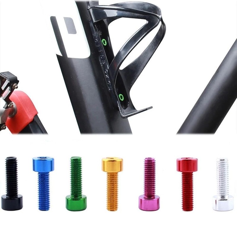 2 Pcs Black Bike Water Bottle Cage Bolts Hex Socket