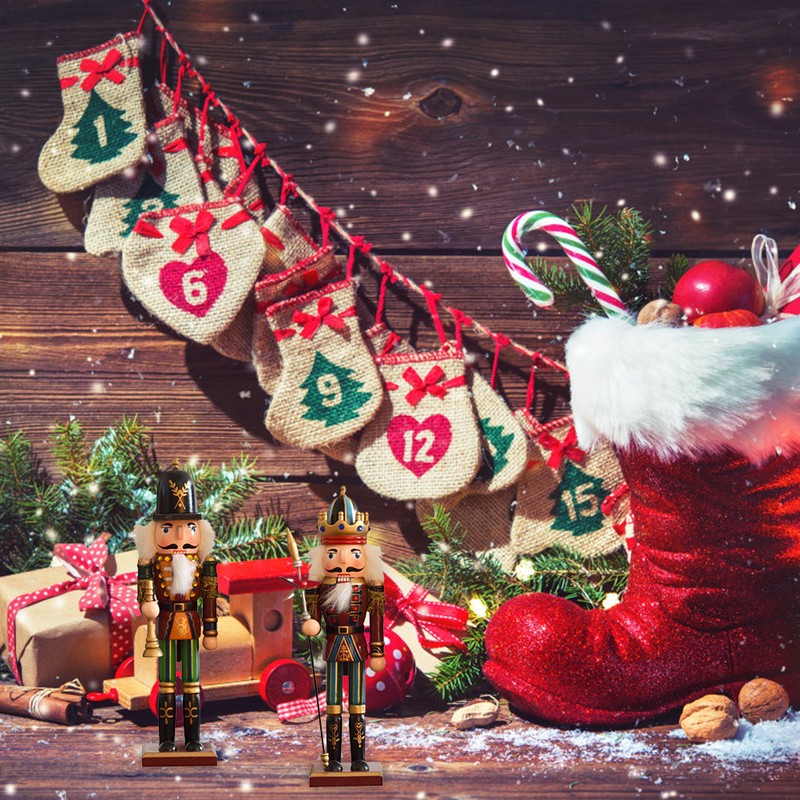 Christmas Wooden Nutcracker Figures 12 inch Nutcracker Ornament Christmas Decorations