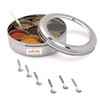 Stainless Steel Spice box with glass lid,Heavy Spice Box with