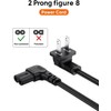 CableCreation 6 Feet 18 AWG Angled 2-Slot Non-Polarized Angle Power