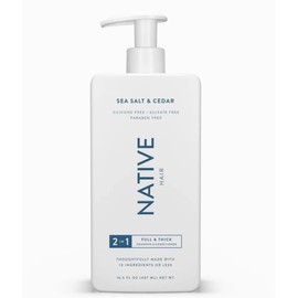Sea Salt & Cedar 2-in-1 Shampoo and Conditioner, Full & Thick |Sulfate Free, Paraben Free, Dye Free, with Naturally Derived Clean Ingredients| 16.5 oz