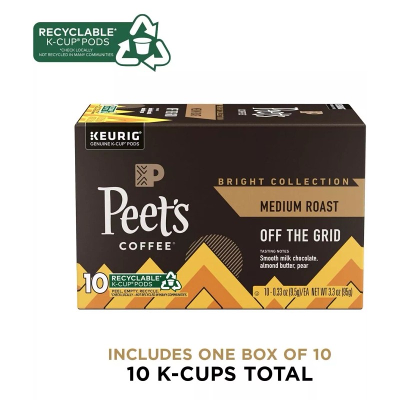 Peet's Coffee, Medium Roast, Off the Grid 10 K-Cup Coffee