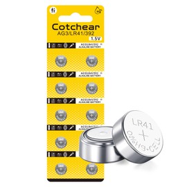 Cotchear 10pcs AG3 LR41 Battery 392 384 192 SR41SW CX41 L736 Batteries L736f Battry 1.5V LR41 Button Batteries for Watch Toys Clock
