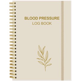 Blood Pressure Log Book - Tracker & Monitor Your Daily Blood Pressure, Heart Rate Readings at Home, 5.8" x 8.5", Beige