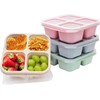 Luriseminger 4 Pack Bento Lunch Box,4 Compartment Snack Containers,Divided Snack