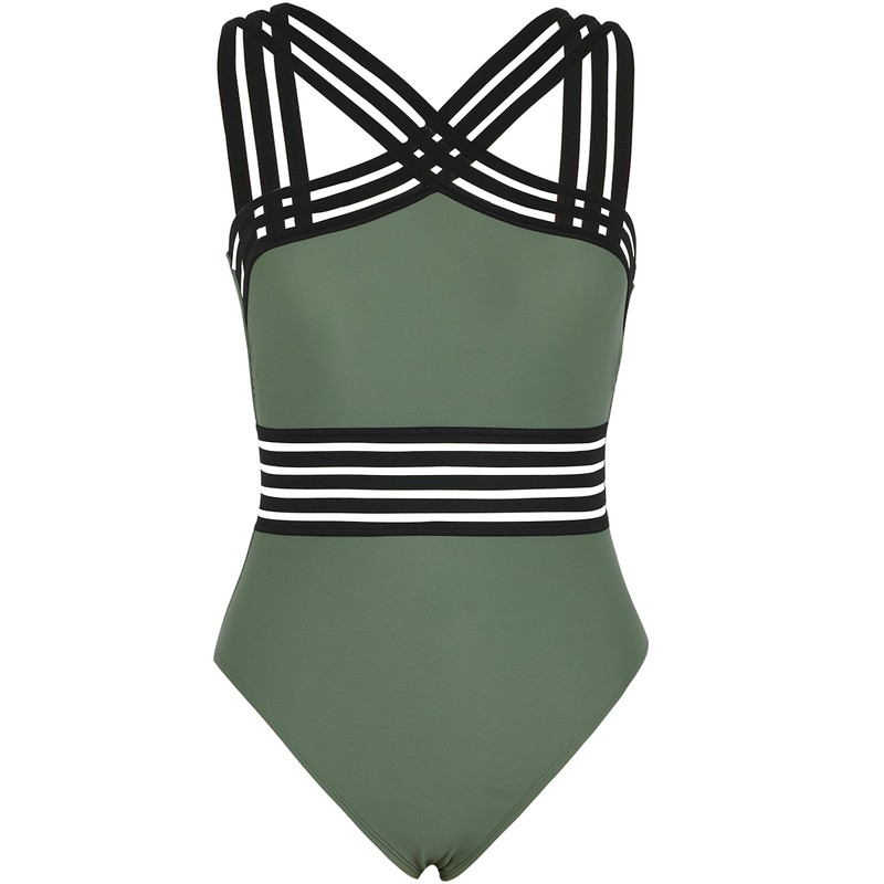 Mycoco Traje de baño de una Pieza con Cuello Alto