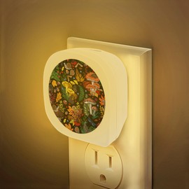 HUSITI Mushroom Night Light, Mushroom Butterfly Dragonfly Berries Plants Night Lights Plug in Auto Sensor Lamp Dusk to Dawn for Boys Girls Seniors Elderly