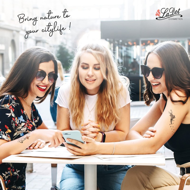 LaDot Tattoo for Children and Adults, Temporary Skin-Friendly Fake Tattoos,