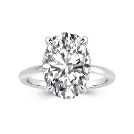 PAFIDDY 5CT Elongated Oval Cut Solitaire Engagement Ring for Women, Elegant 925 Sterling Silver Simulated Diamond Promise Ring (White Gold, 8)