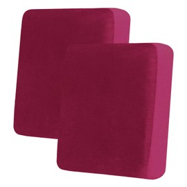 hyha Velvet Couch Cushion Covers, Soft Sofa Seat Covers for sectional 2 Cushion Couch Washable, Magic Sofa Slipcover with Elastic Bottom, Non-Slip Furniture Protector for Pets, Kid(2PC, Wine Red)