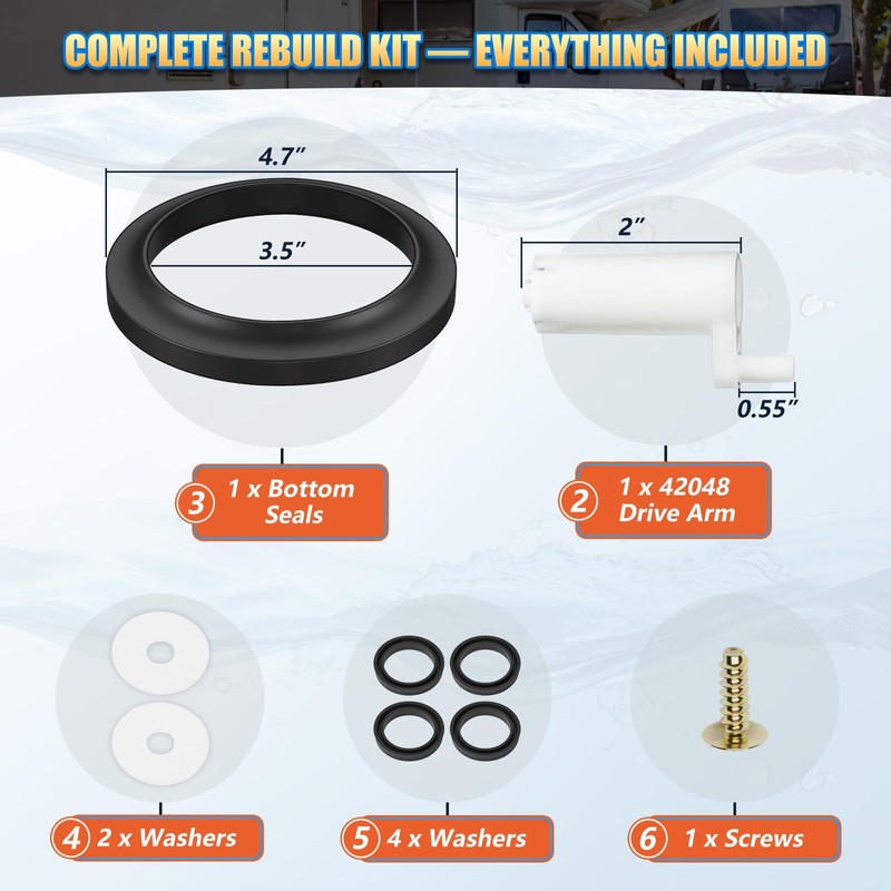 42048/42209 Waste Ball Drive Arm Compatible with Thetford Aqua-Magic Style