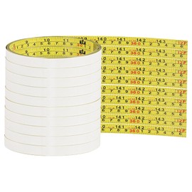 10 Packs Self Adhesive Measuring Tape Adhesive Tape Measure Stick on Tape Measure for Saw Drafting Table Work Woodworking Workbench (12 ft,Yellow)